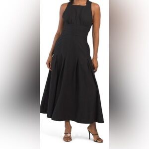 Rachel Zoe Black Linen Blend Maxi Dress Size 10